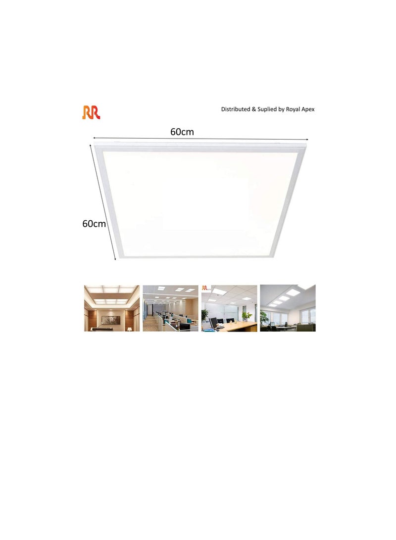 RR Lighting 60x60 LED Flat Panel Light 50W Edge Lit Fixture Zero UV and Flicker Free Zero Blue Light AC85-265V Drop Ceiling Light Indoor Commercial & Home Fixture (Warm White 3000K, Pack of 2) - Image 2