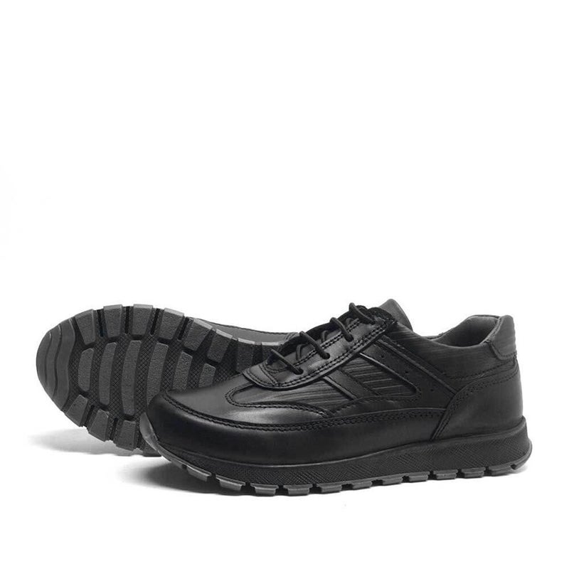 Rakerplus Raker Plus Boys' Black Lace-Up Genuine Leather School Sneakers - Image 5