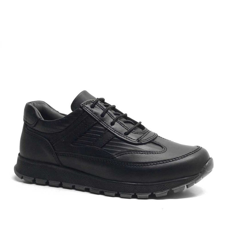 Rakerplus Raker Plus Boys' Black Lace-Up Genuine Leather School Sneakers - Image 2