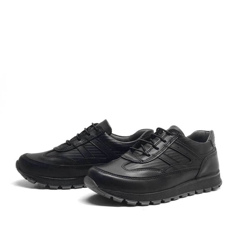 Rakerplus Raker Plus Boys' Black Lace-Up Genuine Leather School Sneakers - Image 4