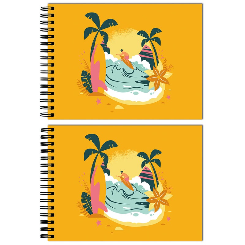 Tinywalk H Sketch Book Drawing Pad Landscape Sketch Book for Kids 9 to 14 Thick Sheets (A4 Size,100 Sheets/200 Pages, Pack of 2) - Image 1