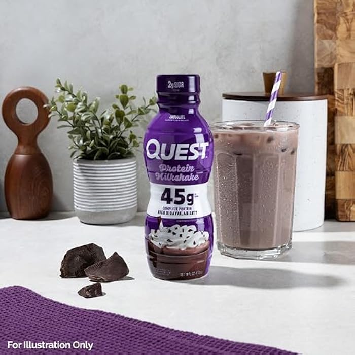 Quest Nutrition Chocolate Protein Shake, 45g Protein, 2g Sugar, 4g Net Carbs, Ready to Drink, Gluten Free, 4 Count - Image 5