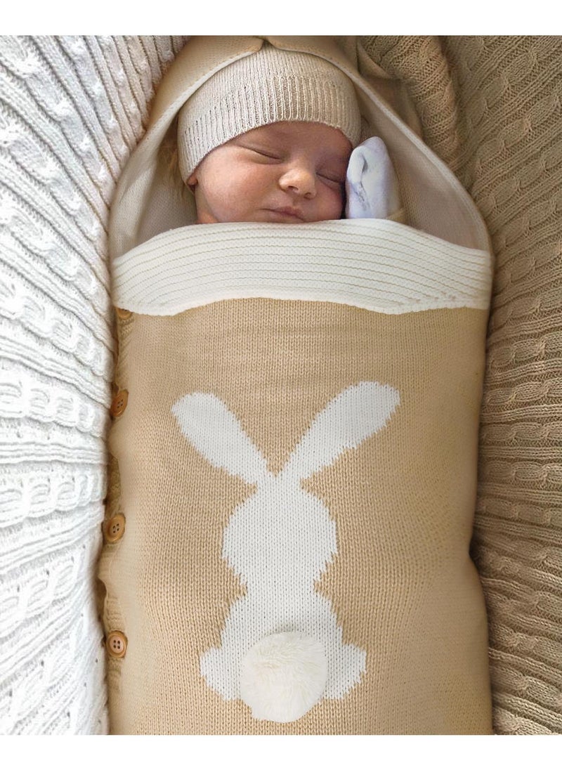 General - Comfortable Unisex Soft Warm Button Knit Sleeping Sack Baby Bag Use For Stroller Cot - Image 1