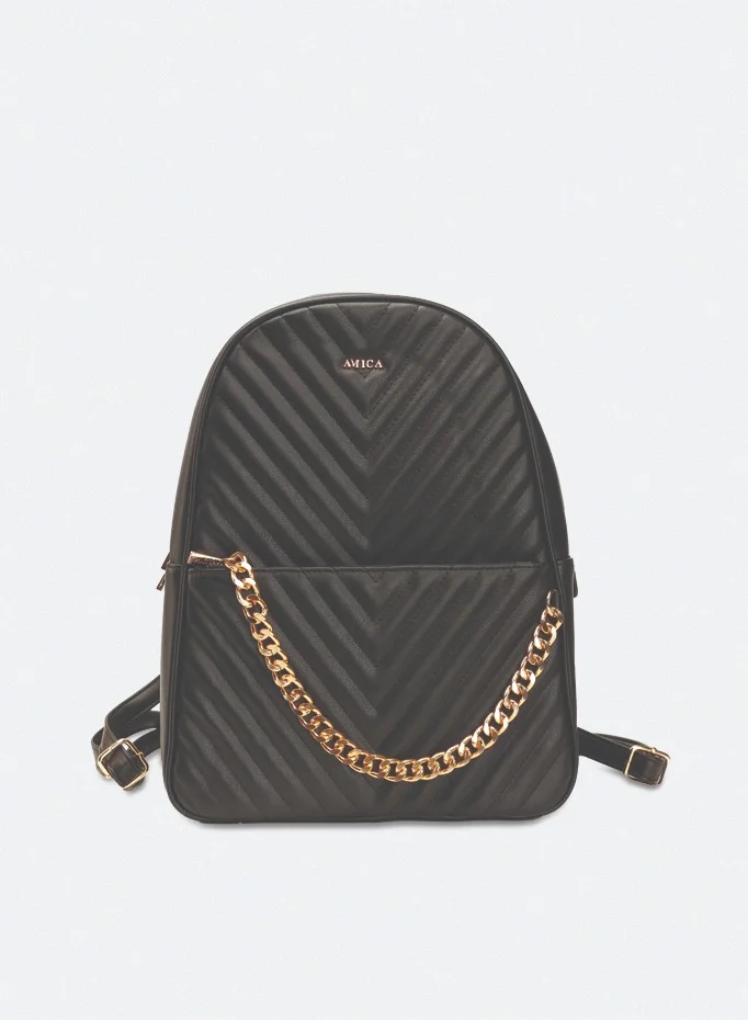 AMICA Estela Quilted Women Backpack - Black