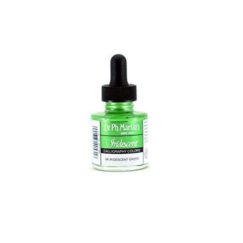 Dr. Ph. Martin's Iridescent Calligraphy Color (5R) Ink Bottle, 1.0 oz, Iridescent Green, 1 Bottle - Image 3