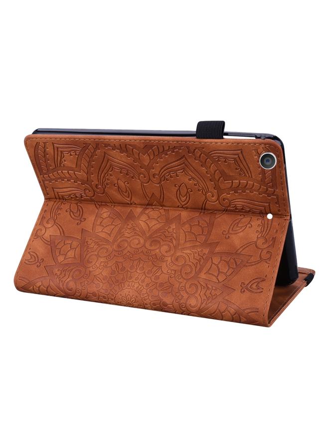 Zaboon Case For iPad 10.2 2021 / 2020 / 2019 Calf Pattern Double Folding Design Embossed Leather Case with Holder & Card Slots & Pen Slot & Elastic Band - Image 5