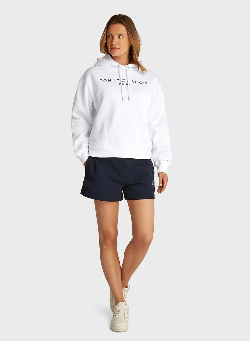 TOMMY HILFIGER Logo Drawstring Hoodie