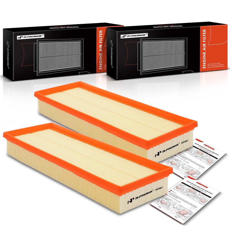 A-Premium فلتر هواء محرك APremium 2PC متوافق مع مرسيدس بنز CClass C230 C240 C320 EClass E320 E550 CL500 CL550 G550 GL550 ML350 ML450 R350 R550 S400 S550 والمزيد