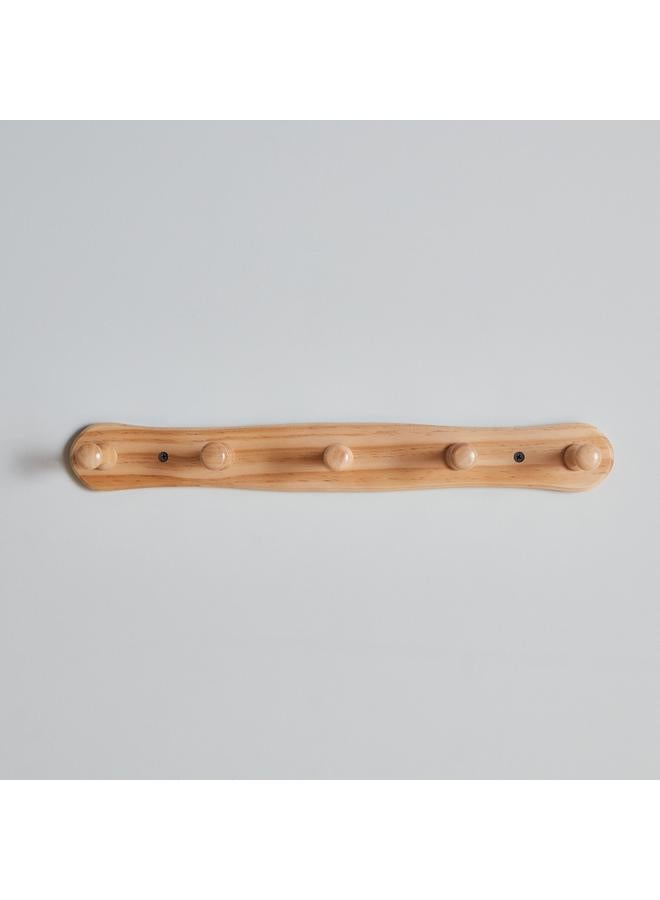 Natura Wooden 5 Peg Wall Mounted Hook Rack - Image 1