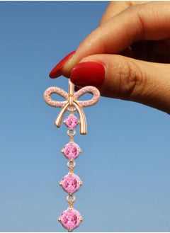 Excefore 5PCS Pink Belly Button Ring Pack for Women, Dangle Belly Button Rings with Heart, Flower, Butterfly, Bow Elements, 14g Stainless Steel Jewelry  - Image 2