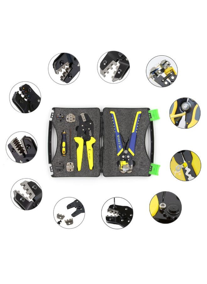 Generic Engineering Ratcheting Terminal Wire Crimping Pliers Kit Multicolour 23.50x4.50x18.50cm  - Image 2