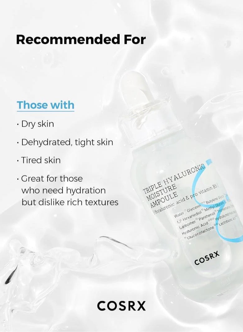 COSRX Hydrium Triple Hyaluronic Moisture Ampoule - Intensive Hydration Infusion with Triple Hyaluronic Acid for Plump, Radiant Skin 40ml - Image 4