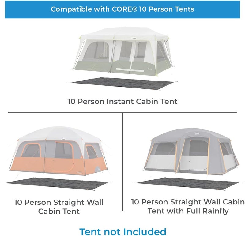 Core Outdoor Tent Footprints | Perfect Tarp Camping Accessories for Easy Camp Setup (10 Person Tents) - Image 2