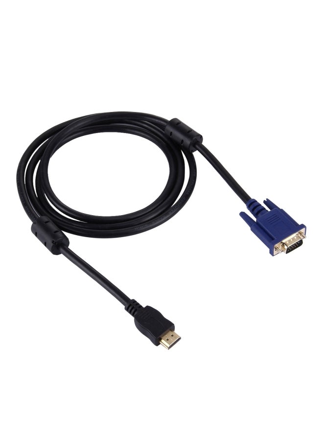 15-Pin HDMI To VGA Cable Black/Blue - Image 1