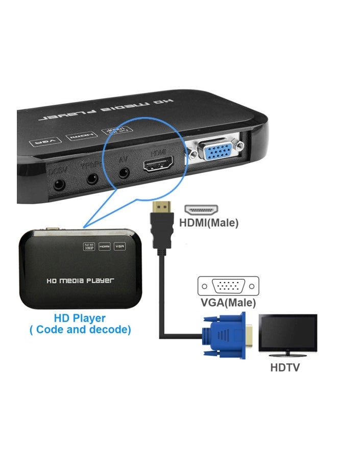 15-Pin HDMI To VGA Cable Black/Blue - Image 5