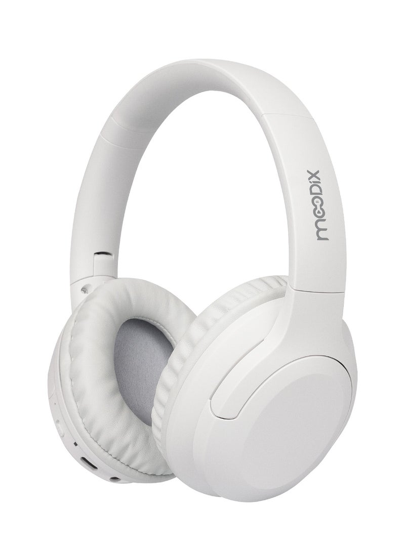 موديكس KO23NB1701W سماعات رأس لاسلكية بتقنية إلغاء الضوضاء النشطة وتقنية البلوتوث، متوافقة مع أجهزة الأندرويد والآيفون، اللون: أبيض - Image 1