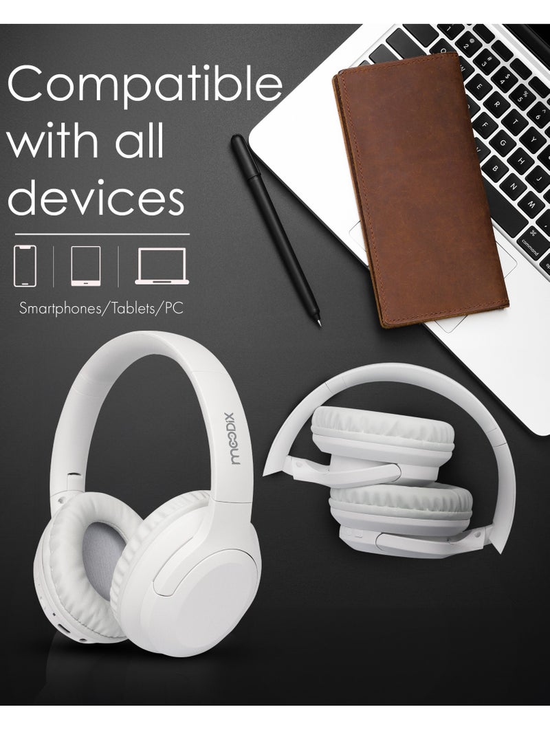 موديكس KO23NB1701W سماعات رأس لاسلكية بتقنية إلغاء الضوضاء النشطة وتقنية البلوتوث، متوافقة مع أجهزة الأندرويد والآيفون، اللون: أبيض - Image 5