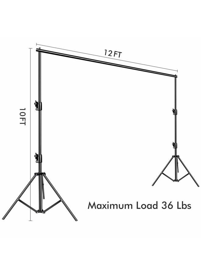 SLOW DOLPHIN Photo Video Studio 12ft (W) x 10ft (H) Heavy Duty Adjustable Photography Backdrop Stand Background Support System Kit with Carry Bag  - Image 2