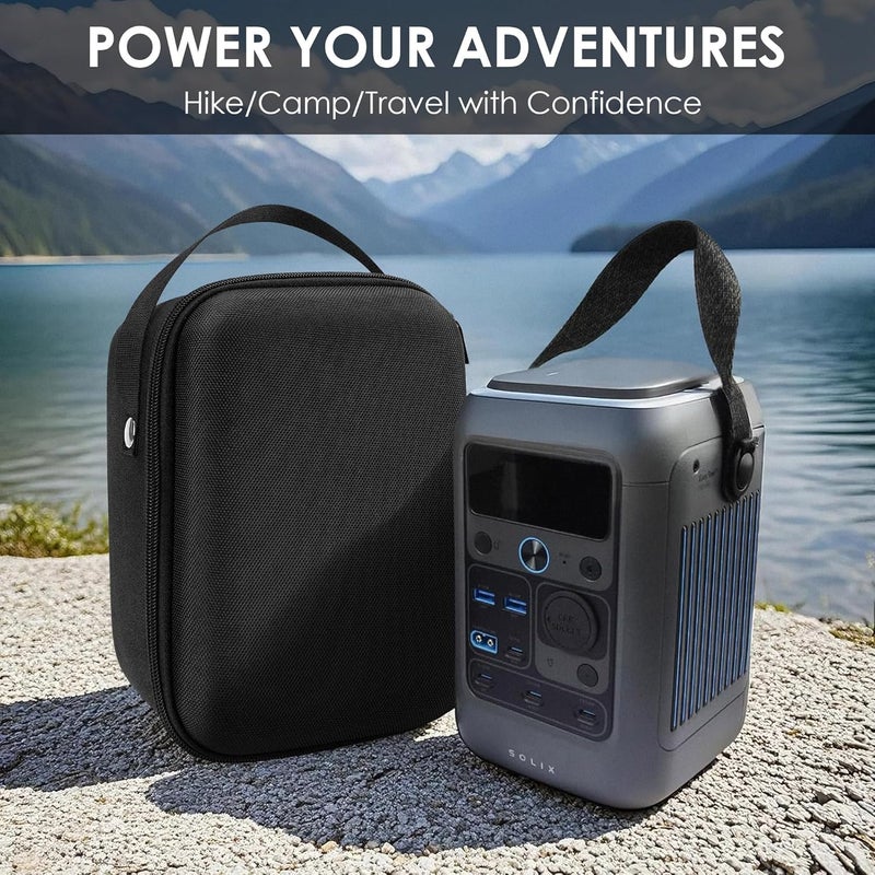 KASTWAVE Portable Power Station Storage Box for Anker SOLIX C300, Hard Shell Travel Carrying Case with Cord Pouch, Protective Transport Bag for Camping and Outdoor Use (Black) - Image 5
