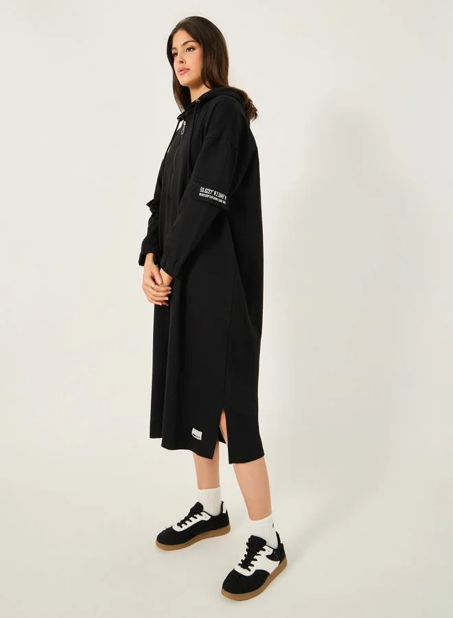 Styli Hooded Midi Dress