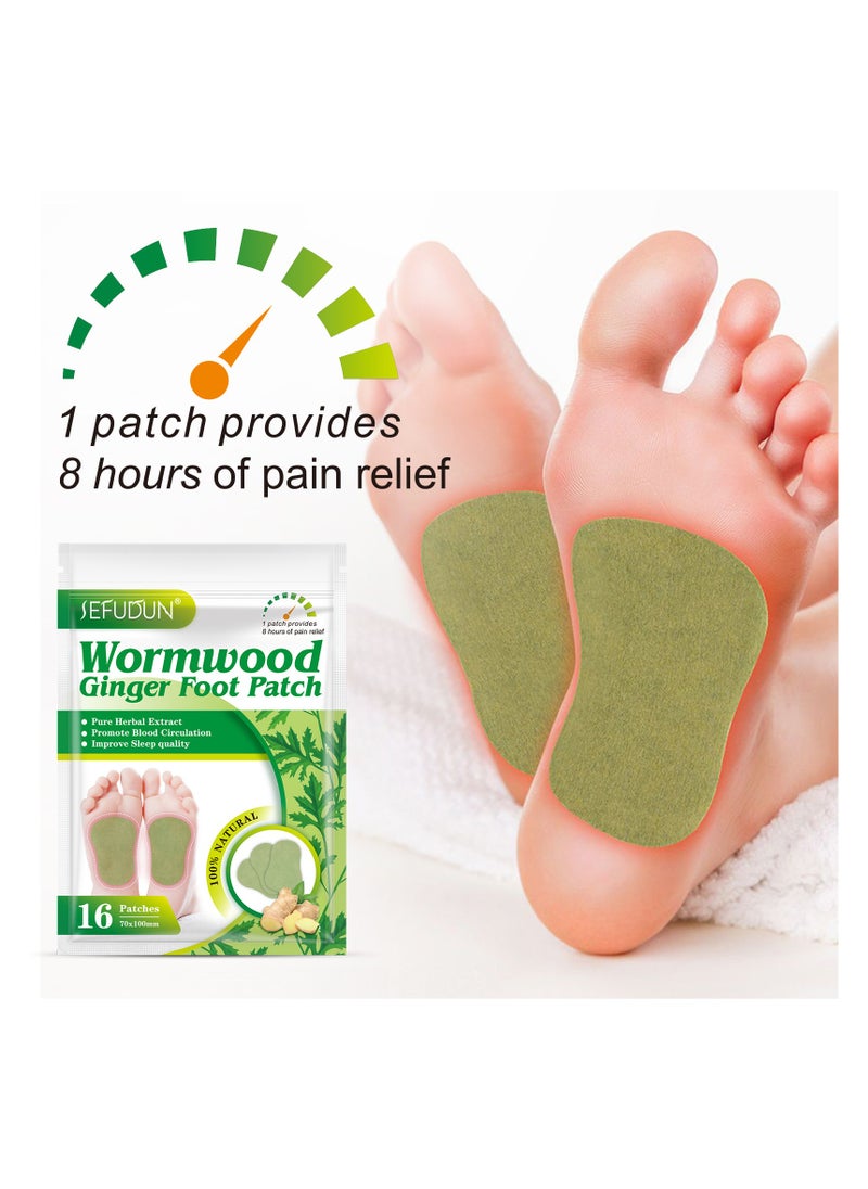 Sefudun Foot Pain Relief Patches Wormwood Ginger Relief Patch Plaster 16Pcs  - Image 4