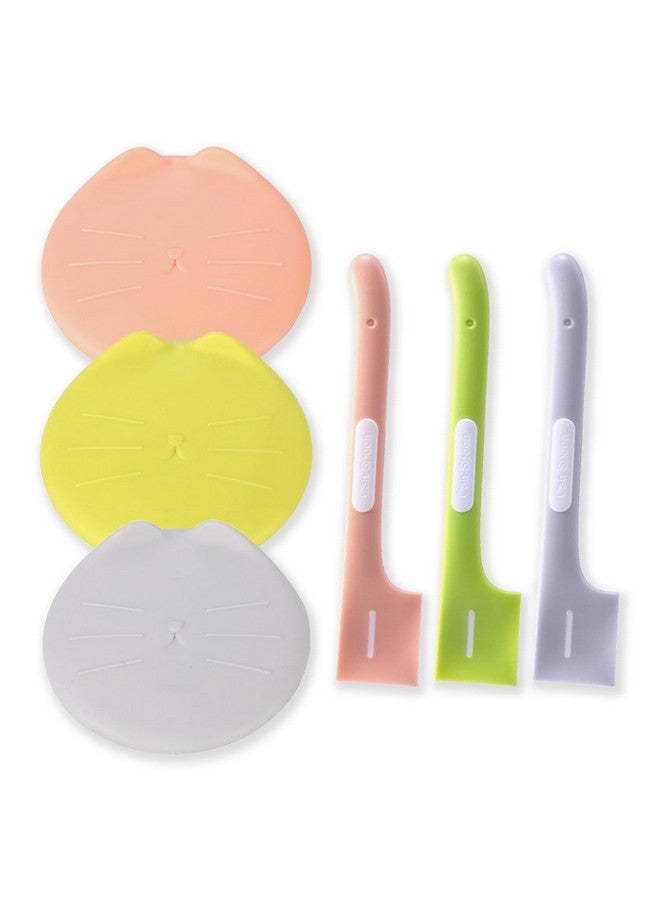 MaehSab 6 Pcs Pet Food Can Supplies Set, 3 Pcs Silicone Dog Cat Food Can Covers Lids And 3 Pcs Cat Food Mix Spoons, Dishwasher Safe - Image 1