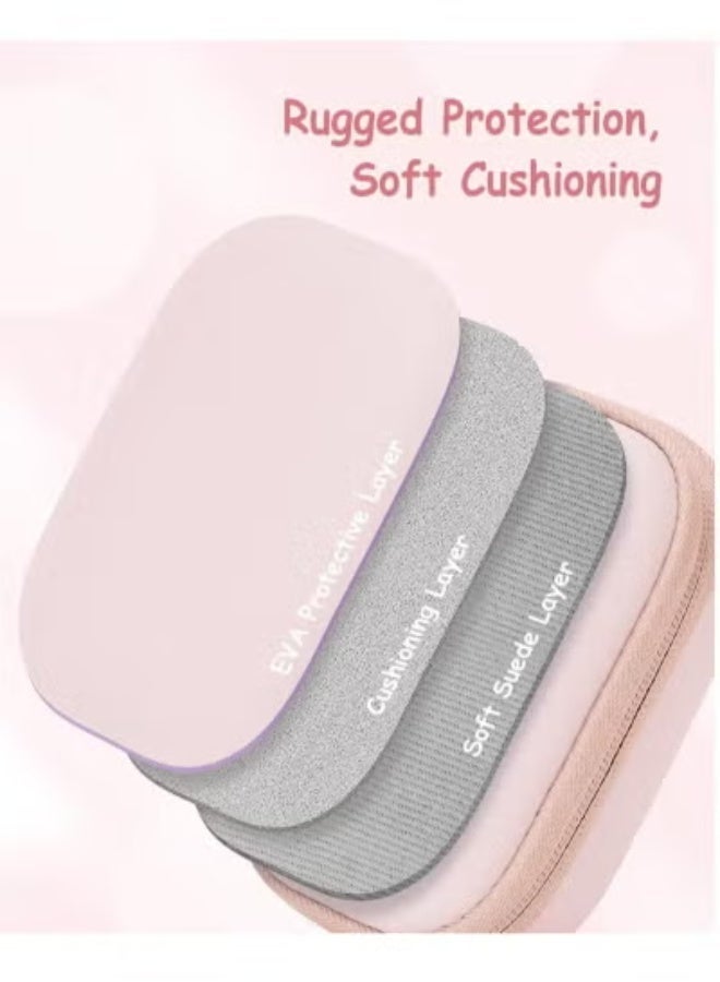 Digital camera bag, can store SD cards, spare batteries, data cables, plugs, etc., suitable for digital camera, travel portable cute small camera bag (pink) - Image 4