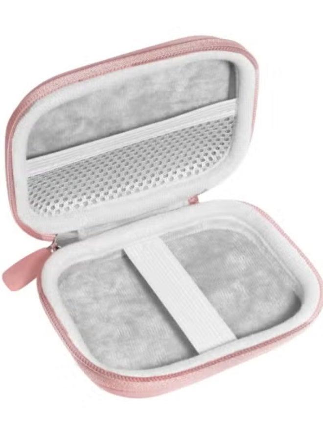 Digital camera bag, can store SD cards, spare batteries, data cables, plugs, etc., suitable for digital camera, travel portable cute small camera bag (pink) - Image 5