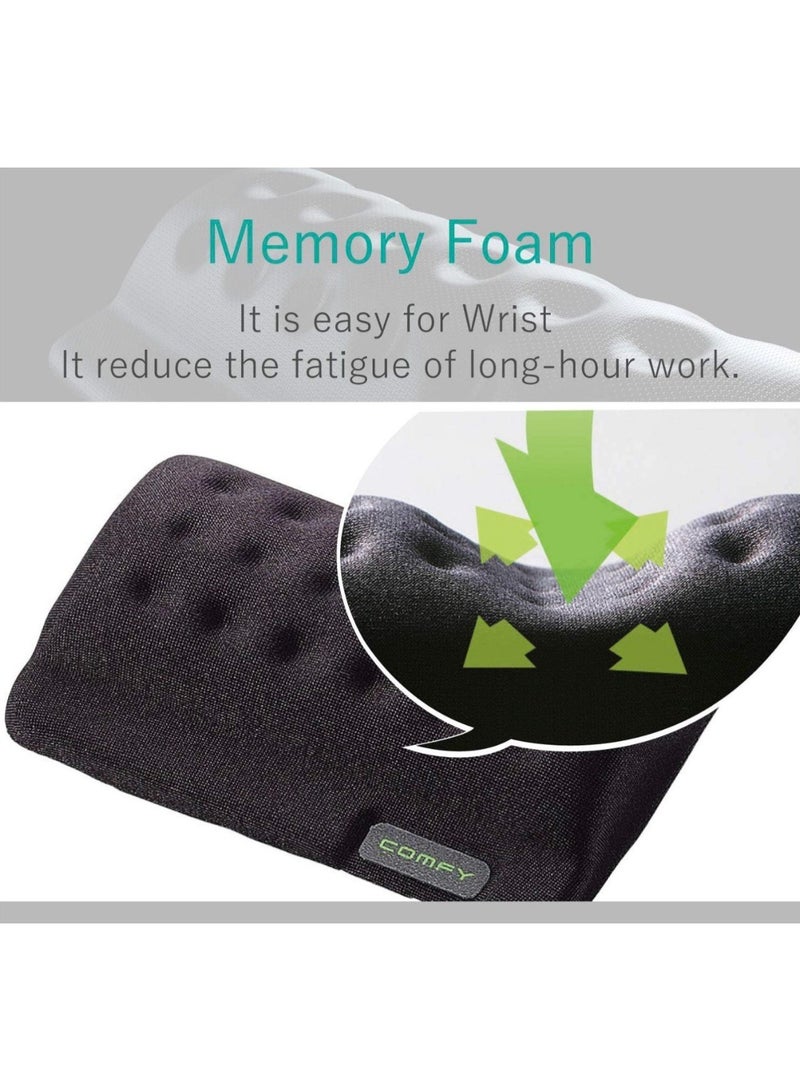 Comfy Mouse Wrist Rest Pad for Easy Typing Pain Relief Keyboard Wrist Rest Memory Foam Wrist Rest for Office/Gaming/Computer/Laptop/Mouse Wrist Rest Pad Support Gaming (Black), One Size - Image 3