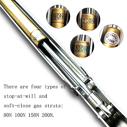 Lokatall Gas Struts, Lokatall 2 Pack Lid Support Hinge Heavy Duty 80N/100N/150N/200N Safety Gas Spring Lid Stay Hydraulic Rod with Buffer Damper for Toy Box Chest Bench Cabinet Heavy Drop Lids (200N) - Image 4