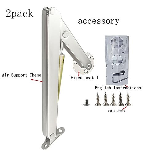 Lokatall Gas Struts, Lokatall 2 Pack Lid Support Hinge Heavy Duty 80N/100N/150N/200N Safety Gas Spring Lid Stay Hydraulic Rod with Buffer Damper for Toy Box Chest Bench Cabinet Heavy Drop Lids (200N) - Image 3