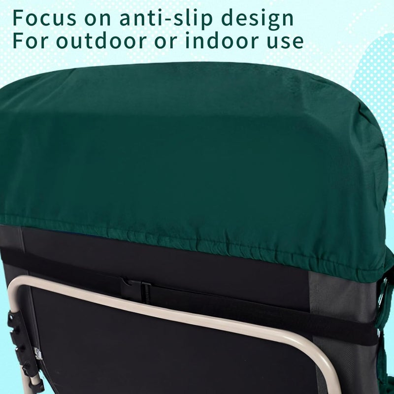 Tudomro 1 Pcs Dark Green 66'' Outdoor Chaise Lounge Cushion Waterproof Patio Lawn Pool Chaise Lounge Cushion with Headrest Pillow & Ties Weather Fade Resistant Replacement Longue Chair Pad - Image 5