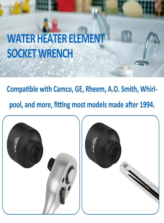 Timsec 1-1/2" Socket, Water Heater Element Wrench with 1/2" Drive, Ideal for Removing & Replacing All Residential Screw-in Water Heater Elements, Fits for Camco, GE and More, 6-Point Anti-Rounding Design - Image 4