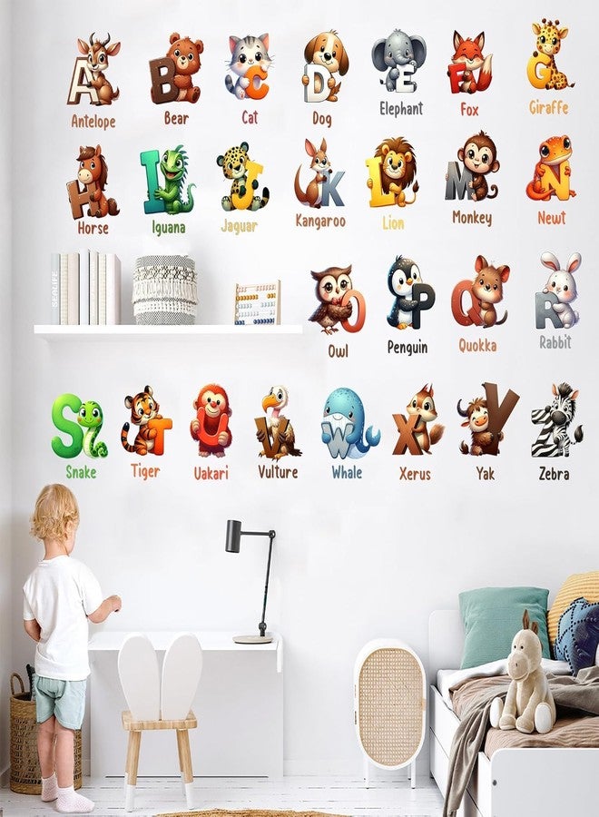 DREAM DECALS ملصقات جدارية على شكل حروف الأبجدية من دريم ديكالز، ملصقات تعليمية سهلة اللصق والإزالة، مناسبة لغرف نوم الأطفال (بنات وأولاد) وغرف اللعب، ذاتية اللصق، 90 سم. - Image 5