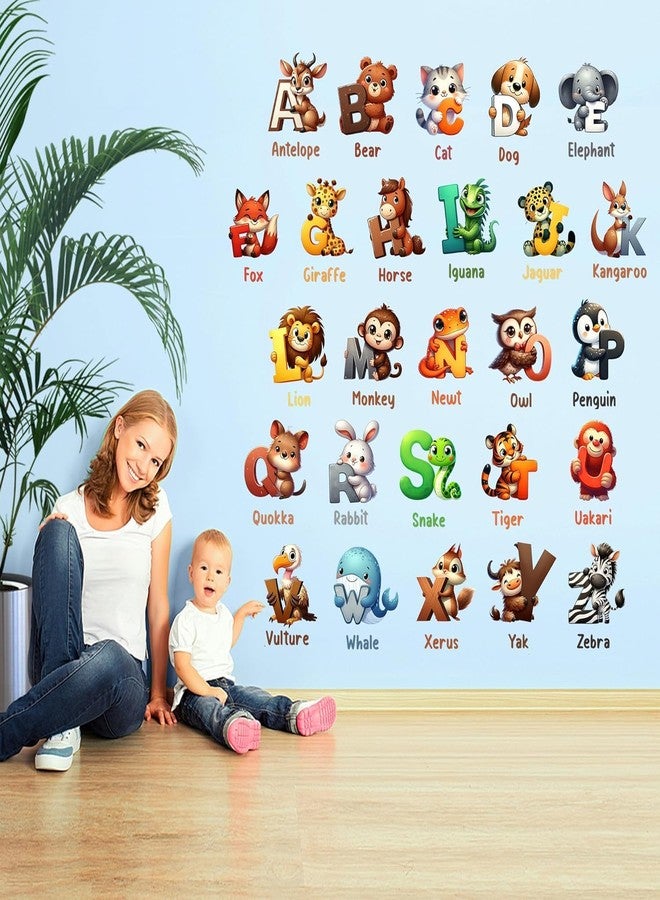 DREAM DECALS ملصقات جدارية على شكل حروف الأبجدية من دريم ديكالز، ملصقات تعليمية سهلة اللصق والإزالة، مناسبة لغرف نوم الأطفال (بنات وأولاد) وغرف اللعب، ذاتية اللصق، 90 سم. - Image 4