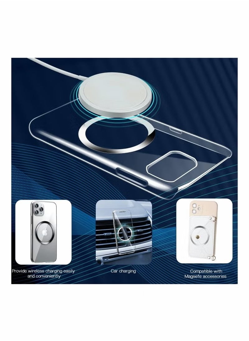 Generic - 8 Pieces Magnetic Wireless Car Charger Metal Rings with Sticker Universal Metal Rings Compatible with MagSafe Wireless Charger, Black and Silver - Image 1