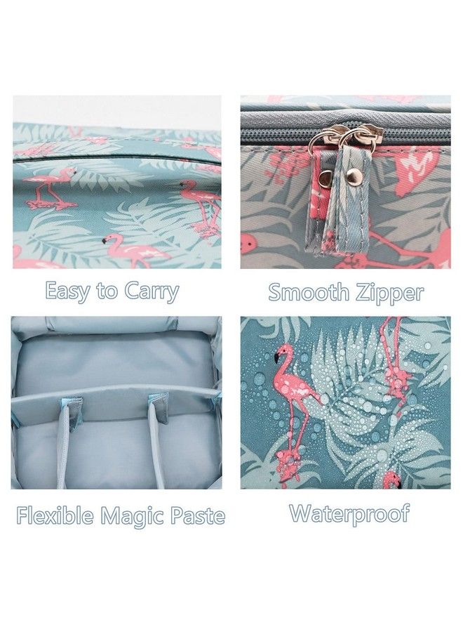 AB SALES Women's Makeup Skincare Bag, Travel Toiletry Bag, Large Cosmetic Bag Storage Bag with Adjustable Dividers, Customizable Partitions, Blue Colour - Image 5