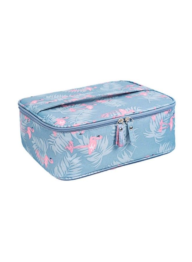 AB SALES Women's Makeup Skincare Bag, Travel Toiletry Bag, Large Cosmetic Bag Storage Bag with Adjustable Dividers, Customizable Partitions, Blue Colour - Image 3