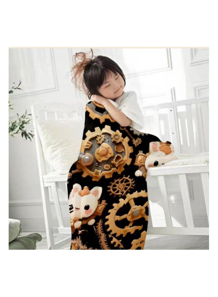 عام بطانية رقيقة من الفانيلا الكرتونية للأطفال أو الطلاب (دافئة ومريحة ومناسبة للنوم والألعاب) 100 سم * 150 سم - Image 3