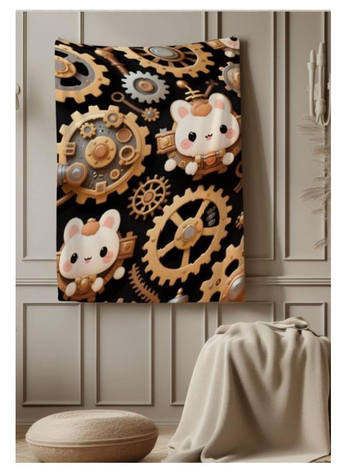 عام بطانية رقيقة من الفانيلا الكرتونية للأطفال أو الطلاب (دافئة ومريحة ومناسبة للنوم والألعاب) 100 سم * 150 سم - Image 4