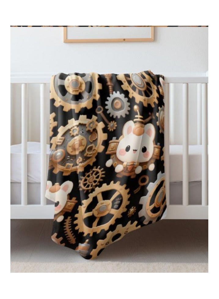 عام بطانية رقيقة من الفانيلا الكرتونية للأطفال أو الطلاب (دافئة ومريحة ومناسبة للنوم والألعاب) 100 سم * 150 سم - Image 5