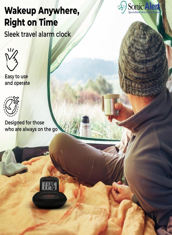 سونيك ألرت ساعة منبه سونيك أليرت المحمولة ذات الاهتزاز العالي، أسود - SBP100B - ساعة منبه سونيك شيكر ذات الاهتزاز العالي - استيقظ بالهز - Image 4