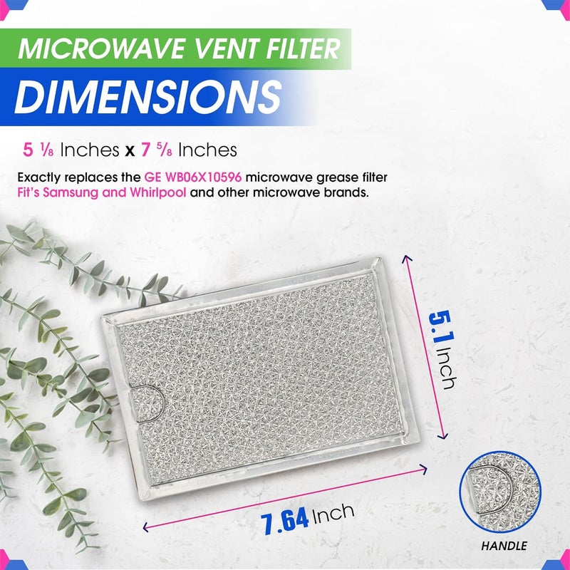 Bagean Microwave Filter Replacement 7.64” x 5.12” for GE WB06X10309 WB06X10359 Microwave Grease Filter - Also Fit’s LG Kenmore and More - Filters Kitchen Oven Air Entering Over the Range Vent Fan (2-Pack) - Image 3