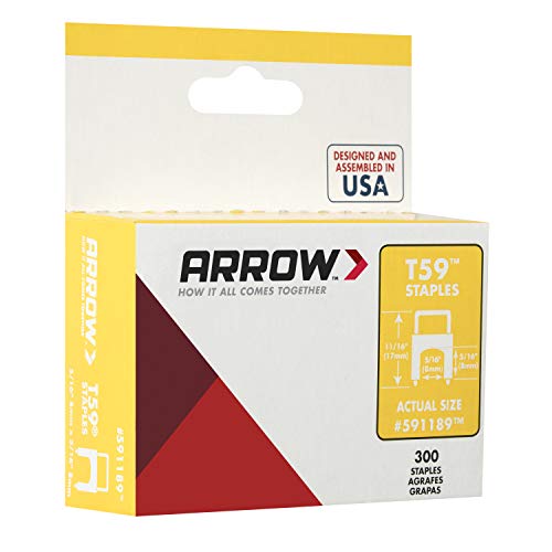 Arrow Fastener Arrow 591189 Genuine T59 Steel 5/16-Inch by 5/16 Crown Width Insulated Staples for Cable and Wiring, Clear, 300 Count - Image 3