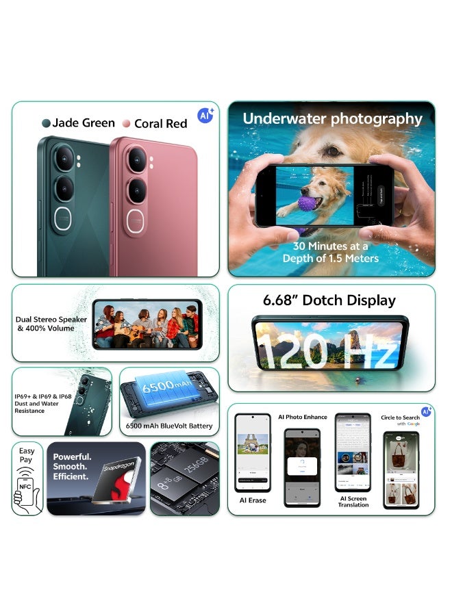 vivo Y31 5G Jade Green 8GB RAM 256GB 6500mAh Battery Online Exclusive Bundle: TWS Earbuds - Middle East Version - Image 2