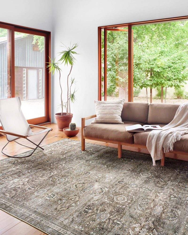 Loloi Layla Collection LAY-13 Antique/Moss 2'-6" x 9'-6" .13" Thick Runner Rug, Soft, Durable, Vintage Inspired, Distressed, Low Pile, Non-Shedding, Easy Clean, Printed, Living Room Rug - Image 3