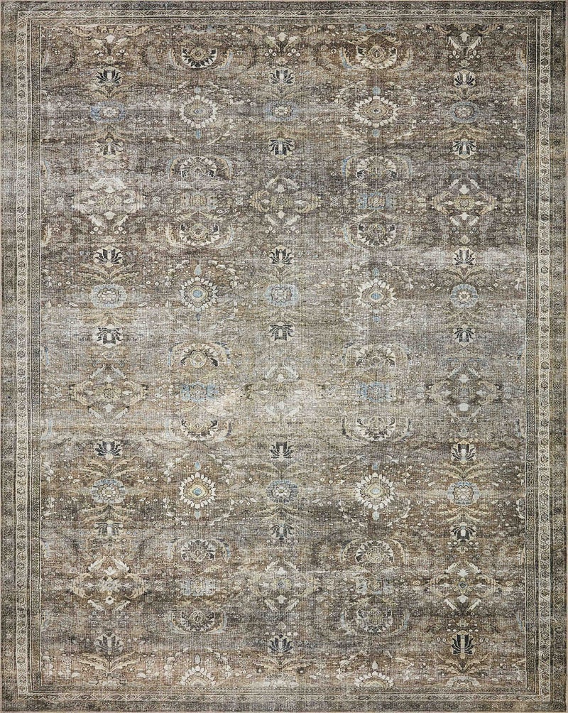 Loloi Layla Collection LAY-13 Antique/Moss 2'-6" x 9'-6" .13" Thick Runner Rug, Soft, Durable, Vintage Inspired, Distressed, Low Pile, Non-Shedding, Easy Clean, Printed, Living Room Rug - Image 4