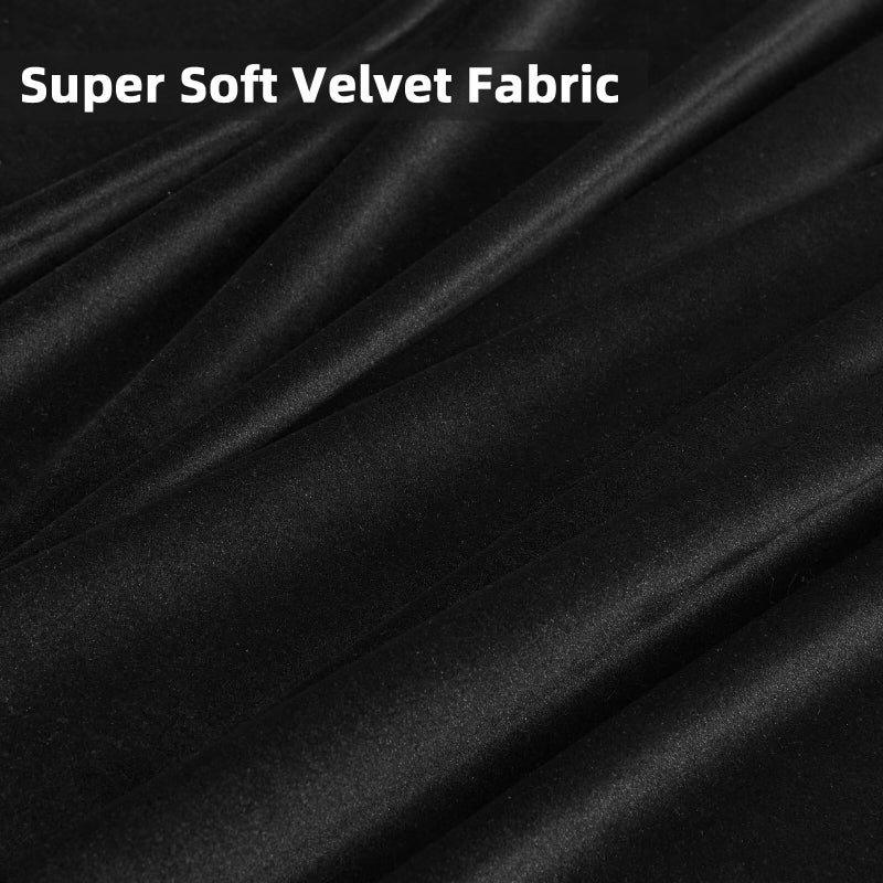 Joydeco Black Velvet Curtains 84 inch Length 2 Panels  Luxury Blackout Rod Pocket Thermal Insulated Window Curtains  Super Soft Room Darkening Drapes for Living Dining Room Bedroom W42 x L84 inches - Image 5