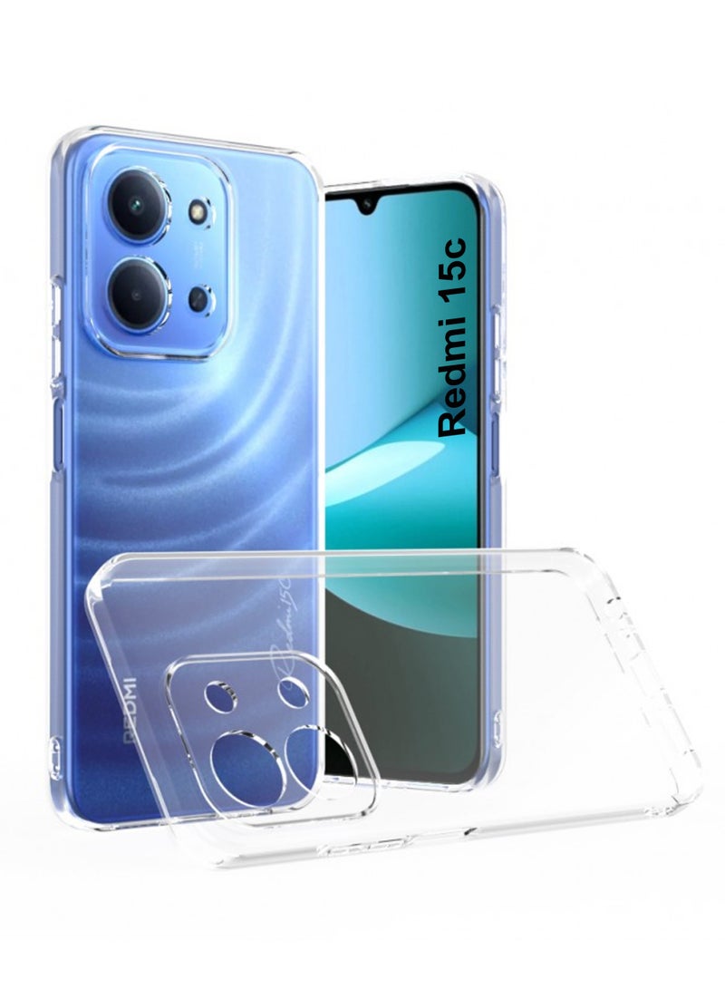 Xiaomi Redmi 15C 4G Shock Proof Case Cover - Ultra Clear, Durable & Accurate Cut-outs - Scratch, Dust & Smudge Protection - Transparent Silicon Back Cover for Xiaomi Redmi 15C 4G - Image 1
