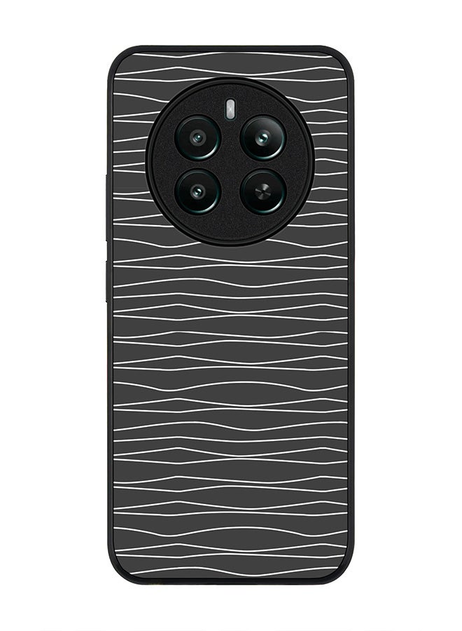 Stylizedd Rugged Black edge case for Realme 12 Plus 5G / Realme 12 4G, Slim fit Soft Case Flexible Anti Drop TPU Gel Thin Cover -  Squiggly Lines - Image 1